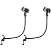 PATIKIL 18,5 Supporto Microfono Tavolo con Asta Flessibile a Collo d'Oca, 2pz Supporto per Microfono Tavolo Braccio Flessibile con Clip, 3/8 a 5/8 Microfono Clip a Molla per Canto, Nero