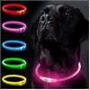 SerDa-Run Collare per cani luminoso, di sicurezza regolabile con 3 modalità di illuminazione, ricaricabile tramite USB, impermeabile, per cani grandi, medi e piccoli