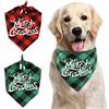 QKURT Confezione da 2 bandane natalizie per cani, sciarpa natalizia classica scozzese per animali domestici Bavaglino a triangolo Set fazzoletto Costume natalizio per cani di taglia media Gatti Pet