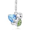 Amuefer Tartarughe Charm Compatibili Bracciale Collana, Argento Sterling Oceano Ciondolo Natale Gioielli Regali per le Donne Ragazza Moglie Amici