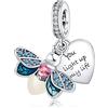 Amuefer Lucciola fosforescente Charm Compatibili Bracciale Collana, Argento Sterling Ciondolo Compleanno Natale Gioielli Regali per le Donne Moglie Amici