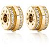 Amuefer 2 Pezzi Clip Charm Compatibili Bracciale, Argento Sterling Sparkling Pavé Lines Cuoricino Stelle Amore Oro Rosa Stopper Spacer Compleanno Natale Gioielli Regali per Donne Moglie Amici
