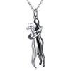 Flyow Collana coppia abbraccio Collana abbraccio in argento sterling 925 Regali di anniversario Per lui e per lei Uomo Donna