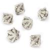 LYNX Set Dadi D12 - Set di Sei Dadi 12 Facce - Dadi per GDR a Tema Teschio & Ossa. Dadi Particolari per D&D, Dungeons & Dragons (DND), Warhammer, Pathfinder, Magic The Gathering (MTG). (Bianco)