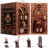 MiniCity Book Nook Kit, Kit casa in miniatura fai da te, 3D Puzzle di legno angolo libro scaffale inserto decorativo Kit modello creatività con luce LED per adulti (Alice in Dreamland)