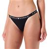 Emporio Armani Iconic Logoband Brasilian Half Slip, Nero, XL Women's