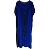 Kiran Fashion Vestito lungo da donna in cotone, caftano estivo Dashiki africano da spiaggia, taglia unica, Blu, Taglia unica