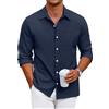 COOFANDY Camicie Casual da Uomo Camicia A Maniche Lunghe Camicia Estiva Camicia in Cotone Camicia Oxford con Taschino sul Petto Marrone Chiaro XXL