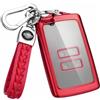 MEDZUK Custodia per Chiave Compatibile con Dacia Sandero 3 | Sandero Stepway 2020-2024 2025 Cover Chiave Auto, Guscio Chiave TPU con Portachiavi Accessori Protezione (Rosso)