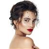 VIDSTW Strass Fascinator Cerimonia Donna, Veletta Sposa Retrò Cappelli Cerimonia Fatto a Mano, Fascia in Rete di Velo, Fascia in Rete da Sposa, per Ragazze e Donne (Nero)