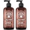 Viking Revolution - Shampoo Uomo e Balsamo 2 x 500 ml- Shampoo Rinforzante Uomo e Balsamo con Vitamina B5, Biotina e Olio di Jojoba - Profumo di Sandalo