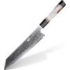FINDKING Coltello Giapponese Kiritsuke da 9 Pollici, Affilato Cuchillos Japoneses, Coltello da Cucina in Damasco per Chef Professionali e Casalinghi (Serie BLACK-ROSE)