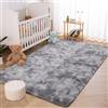 Tinyboy-hbq Tappeti Salotto Shaggy a Pelo Lungo Peloso Soggiorno Moderno Cameretta, Camera da Letto, Tappetino Antiscivolo (Grigio Bianco, 80 x 120cm)