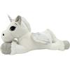 GIODICART Unicorno Peluche Sdraiato Gigante Bianco e Grigio