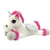 GIODICART Unicorno Peluche Sdraiato Gigante Biancoe e Fucsia
