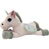 GIODICART Unicorno Peluche Sdraiato Gigante Rosa e Grigio