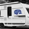 Adesivo camper CAMPEGGIO FELICI SOTTO STELLE caravan roulotte accessori cod.1837
