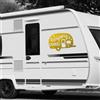 Adesivo camper CAMPEGGIO FELICI SOTTO STELLE caravan roulotte accessori cod.1837