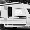 Adesivo camper CAMPEGGIO FELICI SOTTO STELLE caravan roulotte accessori cod.1837