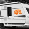 Adesivo camper CAMPEGGIO FELICI SOTTO STELLE caravan roulotte accessori cod.1837