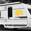 Adesivo camper CAMPEGGIO FELICI SOTTO STELLE caravan roulotte accessori cod.1837