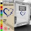 Adesivi camper CUORE TENDA CAMPEGGIO NATURA caravan roulotte accessori cod.1836