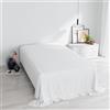 Italian Bed Linen Lenzuolo Sopra MAX COLOR Piazza e Mezza 180x300 cm, 100% Cotone Made in Italy - Lenzuola Letto Piazza e Mezza in Tinta Unita - BIANCO