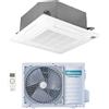 Hisense Climatizzatore a Cassetta 4 Vie 9000 Btu Monosplit Condizionatore con Pompa di Calore Classe A++/A++ (Unità Interna + Unità Esterna) con Pannello e Comando Wireless ACT26UR4RCC8 + AUW26U4RS8 + PE-QEA-LD Serie Turbo