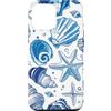 Aesthetic Pattern Starfish Design Custodia per iPhone 15 Plus Conchiglie costiere preppy, stelle marine, conchiglie di mare in blu