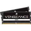 CORSAIR VENGEANCE SODIMM DDR5 RAM 32GB (2x16GB) 5600MHz C48-48-48-90 1.10V Intel XMP 3.0 Memoria per Laptop - Nero (CMSX32GX5M2A5600C48)