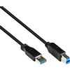 Good Connections - 2510 - 025 Porta/Cavo per Stampante USB 2.0 a Maschio a Maschio B, 0,25 m Grigio Nero 3,00 m