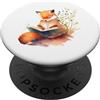 Nature Inspired Fox Reading Book Lovers Adorabile Volpe Lettura Libro Natura Amante Delizia PopSockets PopGrip Intercambiabile