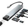 Moman Hub USB C, Adattatore Multiporta 8 in 1 con 100W PD, 4K@30Hz HDMI, 5Gbps USB 3.0, USB 2.0, USB C, RJ45 Ethernet, Lettore di Schede SD/TF per Mouse, Tastiera, U Disk, Unità Flash, Cellulare