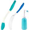 JCRWXP Set di Ausilio per la Pulizia di Lunga Maniglia, Materiale in Silicone Ausili per Disabili, Ausilio Igienico per la Pulizia dei Glutei, Strumenti per la Toilette, Ausili per Toilette