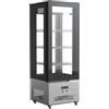 Ristoattrezzature Modello: 115260072633046,Frigo vetrina pasticceria refrigerata 4 lati in vetro acciaio 450 lt +2 +8 °C 65x66,5x200h cm