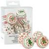 Decora, 0339710 Confezione da 200 Pirottini Bon Bon Christmas da 27 X 17 mm, per Cuocere, Presentare e Regalare Muffin e Dolcetti, Resistono fino a 180°C, In comodo Blister, Made in Italy