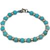 Spadarella Gioielli Spadarella bracciale con anellini in argento da 3 mm e pietra naturale turchese tonda da 4 mm.Prodotto artigianale.Made in Italy.Unisex.Lunghezza 17cm.
