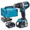 Makita Trapano Avvitatore con percussione DHP484RTJ + 2 Batterie 18V 5.0AH + Valigetta Makita - DHP484RTJ Il mioferramenta e' un rivenditore autorizzato MAKITA