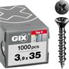SPAX GIX-C 1791170390355 - Viti per cartongesso, 3,9 x 35 mm, filettatura HiLo, 1000 pezzi, piccola testa di fresa, Phillips H2, viti per cartongesso per pannelli in fibra di gesso ed elementi per