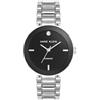 Anne Klein - Orologio da polso da donna, con vero diamante sul quadrante, Argento/Nero