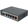 Mikrotik - hEX S, Router Ethernet nero (10,100,1000 Mbit/s, 10/100/1000 Base-T(X), nero, 256 MB, 11 W, CC)