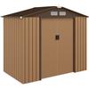Outsunny Casetta da Giardino Porta Utensili in Lamiera con Porte Scorrevoli, 213x130x185cm, Giallo