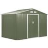 Outsunny Casetta Attrezzi Giardino in Acciaio con 2 Porte Scorrevoli e 4 Prese d'Aria, Capanno da Giardino, 277x195x192cm, Verde Chiaro | Aosom Italy