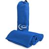 Tex family Set Asciugamani Microfibra 1+1 Viso e Ospite Salva spazio ultra assorbenti per Casa Viaggi Palestra (Bluette)
