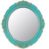 Eaoundm Specchio da parete decorativo vintage da appendere per camera da letto, soggiorno, comò, ovale, 33 x 37,6 cm, blu