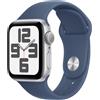 Apple Watch SE GPS 40mm Cassa in Alluminio Color Argento con Denim Sport Band - S/M