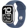 Apple Watch Series 10 Serie 10 GPS 42mm Cassa in Alluminio Color Argento con Denim Sport Band - S/M