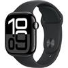 Apple Watch Series 10 Serie 10 GPS 42mm Cassa in Alluminio color Jet Black con Nero Sport Band - S/M