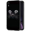 ZhuoFan Cover per iPhone XR, Custodia Cover Silicone Nero con Disegni Ultra Slim TPU Morbido Antiurto 3d Cartoon Bumper Case Protettiva per iPhone XR Smartphone (Gatto Nero)