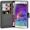 Cadorabo Custodia Libro per Samsung Galaxy Note 4 in Nero Carbone - con Vani di Carte, Funzione Stand e Chiusura Magnetica - Portafoglio Cover Case Wallet Book Etui Protezione